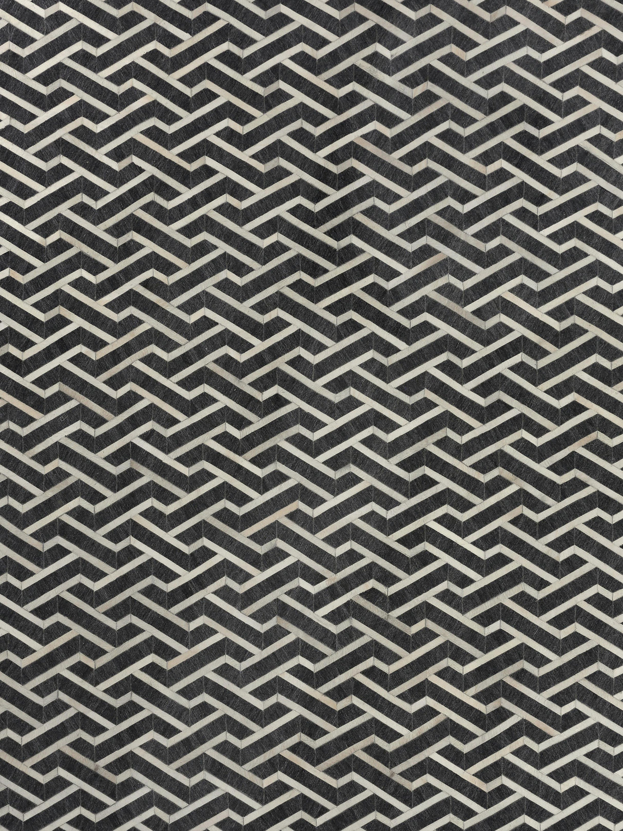 Exquisite Rugs Berlin Hand Tufted Leather/Viscose in 3417 Charcoal/Ivory 5' x 8' Area Rug