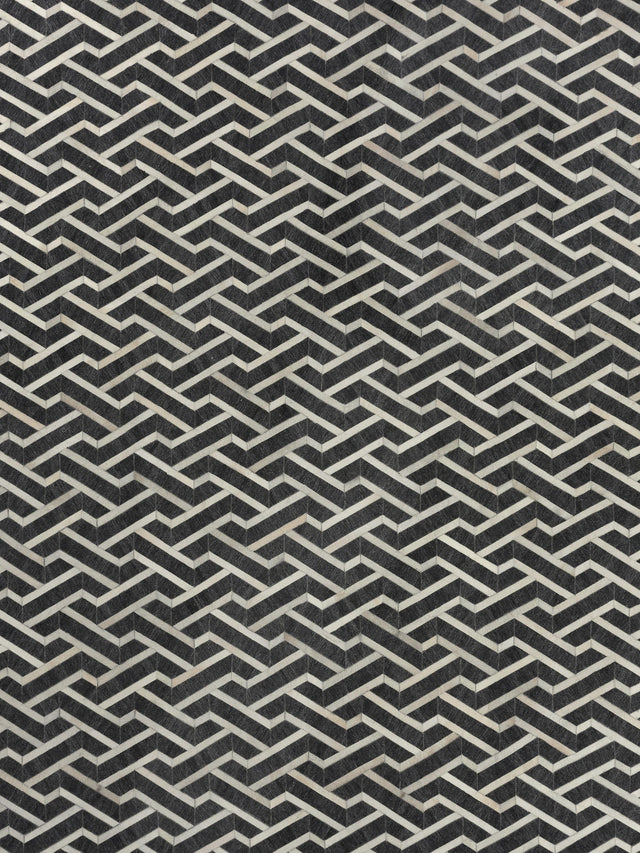 Exquisite Rugs Berlin Hand Tufted Leather/Viscose in 3417 Charcoal/Ivory 8' x 11' Area Rug