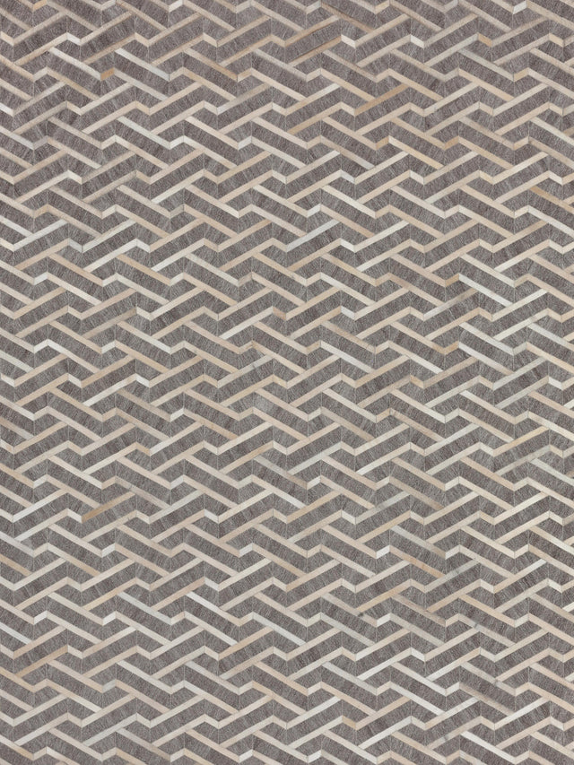 Exquisite Rugs Berlin Hand Tufted Leather/Viscose in 3418 Beige/Ivory 5' x 8' Area Rug