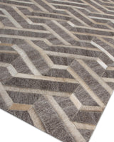 Exquisite Rugs Berlin Hand Tufted Leather/Viscose in 3418 Beige/Ivory 8' x 10' Area Rug
