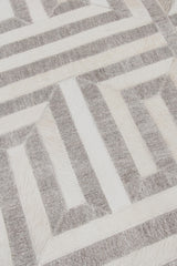 Exquisite Rugs Berlin Hand Tufted Leather/Viscose in 3419 Silver/Ivory 8' x 10' Area Rug