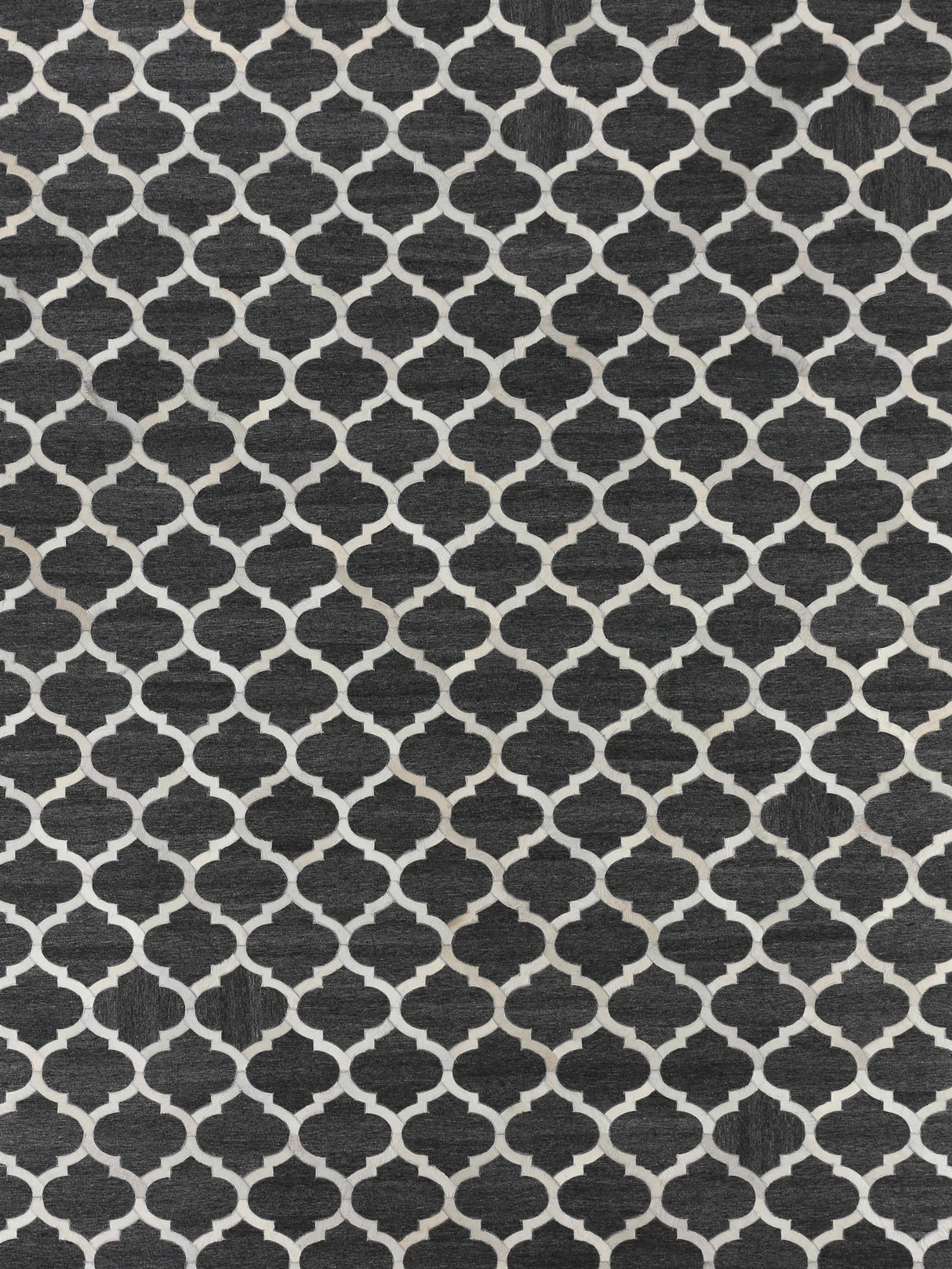 Exquisite Rugs Berlin Hand Tufted Leather/Viscose in 3423 Charcoal/Ivory 8' x 11' Area Rug
