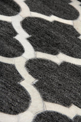 Exquisite Rugs Berlin Hand Tufted Leather/Viscose in 3423 Charcoal/Ivory 8' x 11' Area Rug