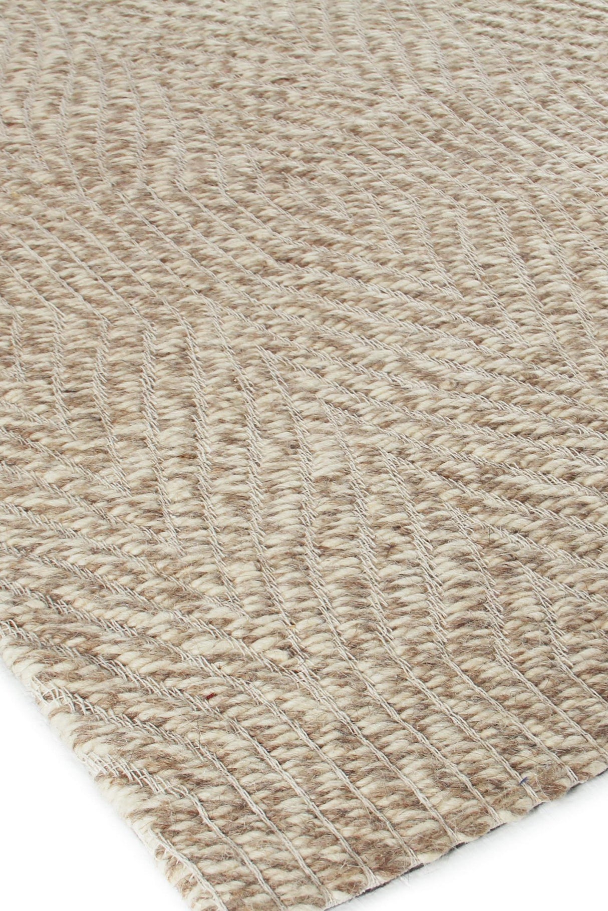 Exquisite Rugs Woven Earth Flatweave New Zealand Wool in 3425 Beige 6' x 9' Area Rug