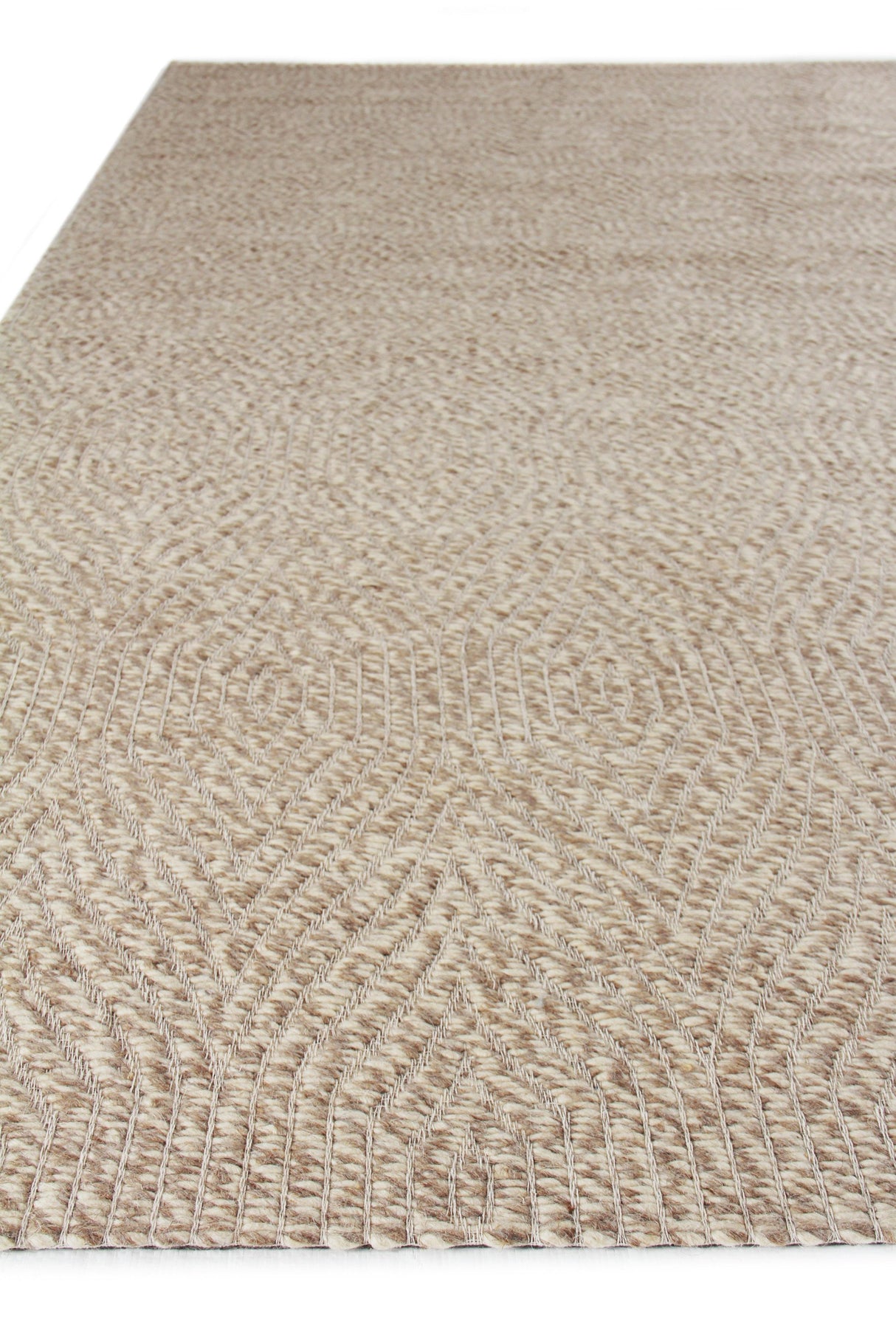 Exquisite Rugs Woven Earth Flatweave New Zealand Wool in 3425 Beige 6' x 9' Area Rug