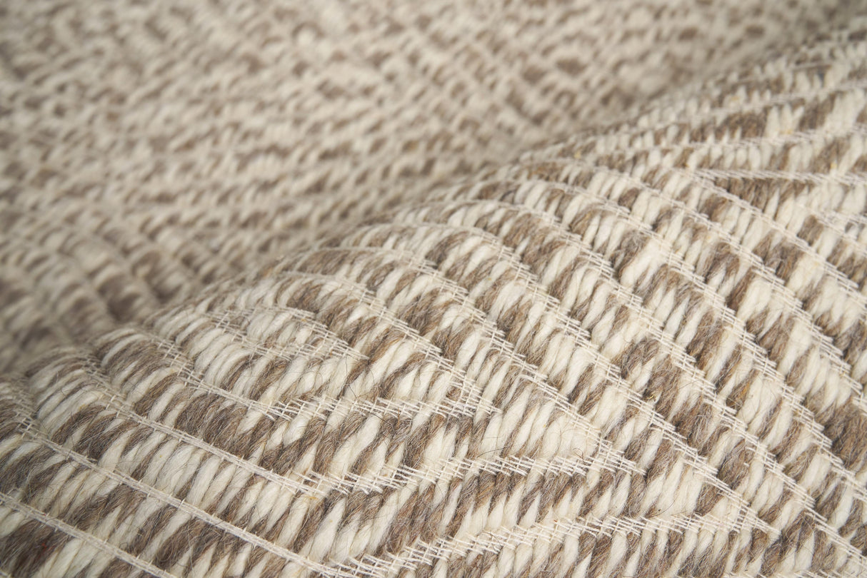 Exquisite Rugs Woven Earth Flatweave New Zealand Wool in 3425 Beige 6' x 9' Area Rug