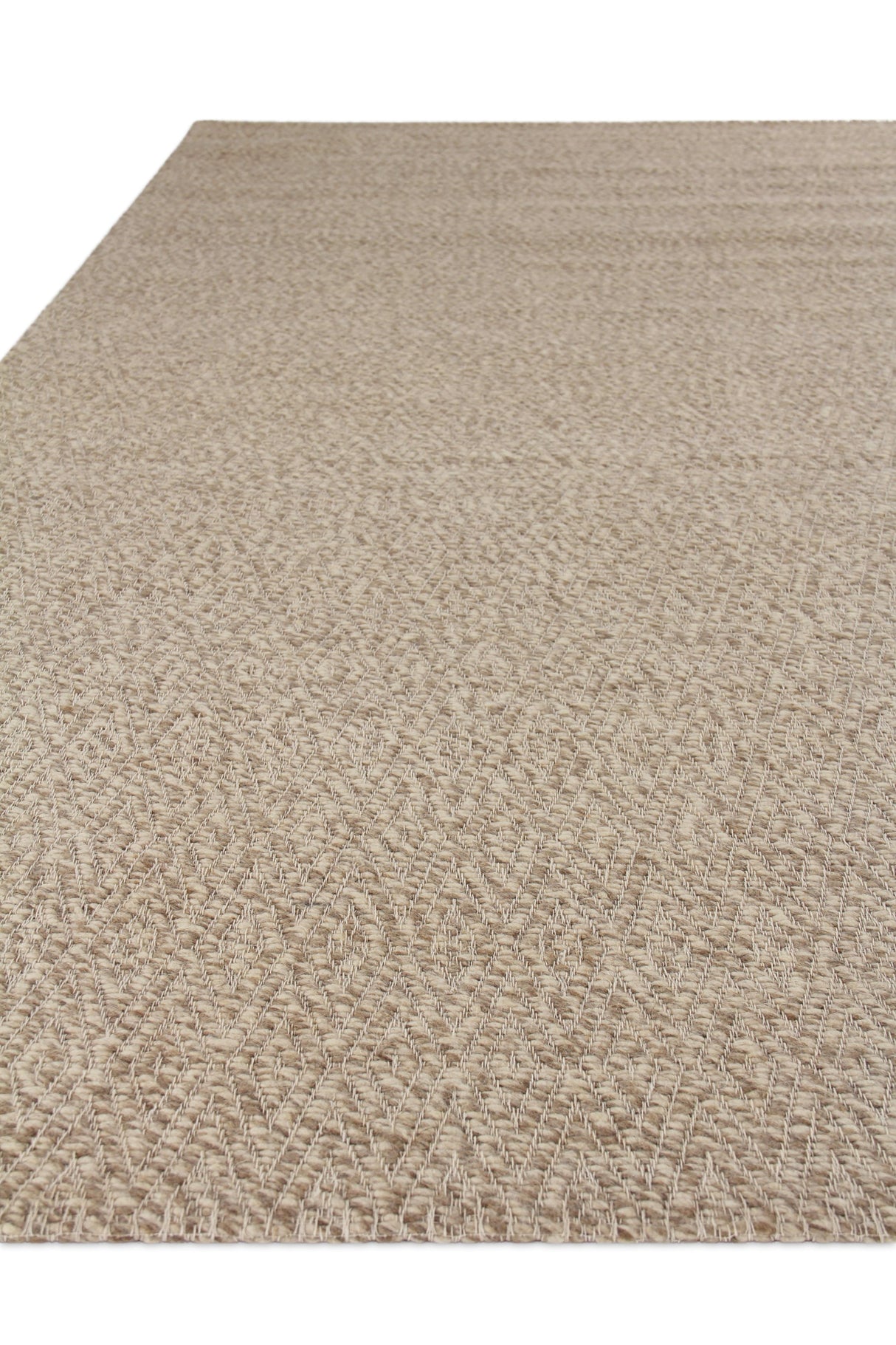 Exquisite Rugs Woven Earth Flatweave New Zealand Wool in 3428 Beige 8' x 10' Area Rug