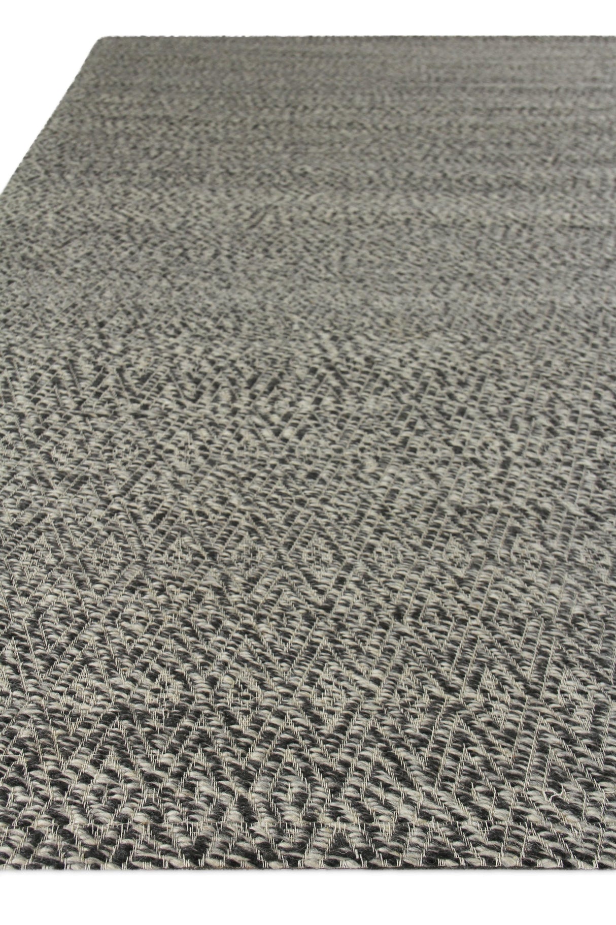 Exquisite Rugs Woven Earth Flatweave New Zealand Wool in 3430 Charcoal 6' x 9' Area Rug