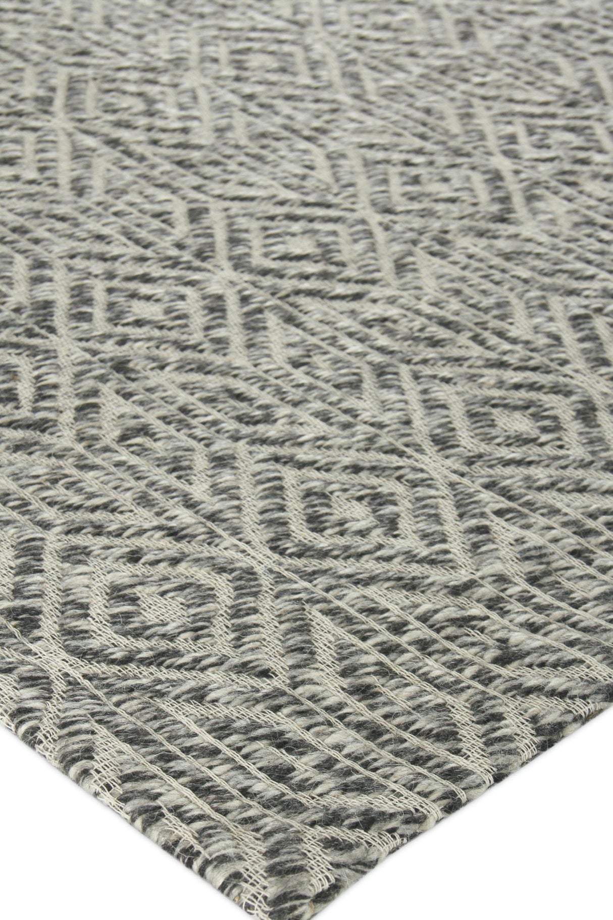 Exquisite Rugs Woven Earth Flatweave New Zealand Wool in 3433 Charcoal 10' x 14' Area Rug