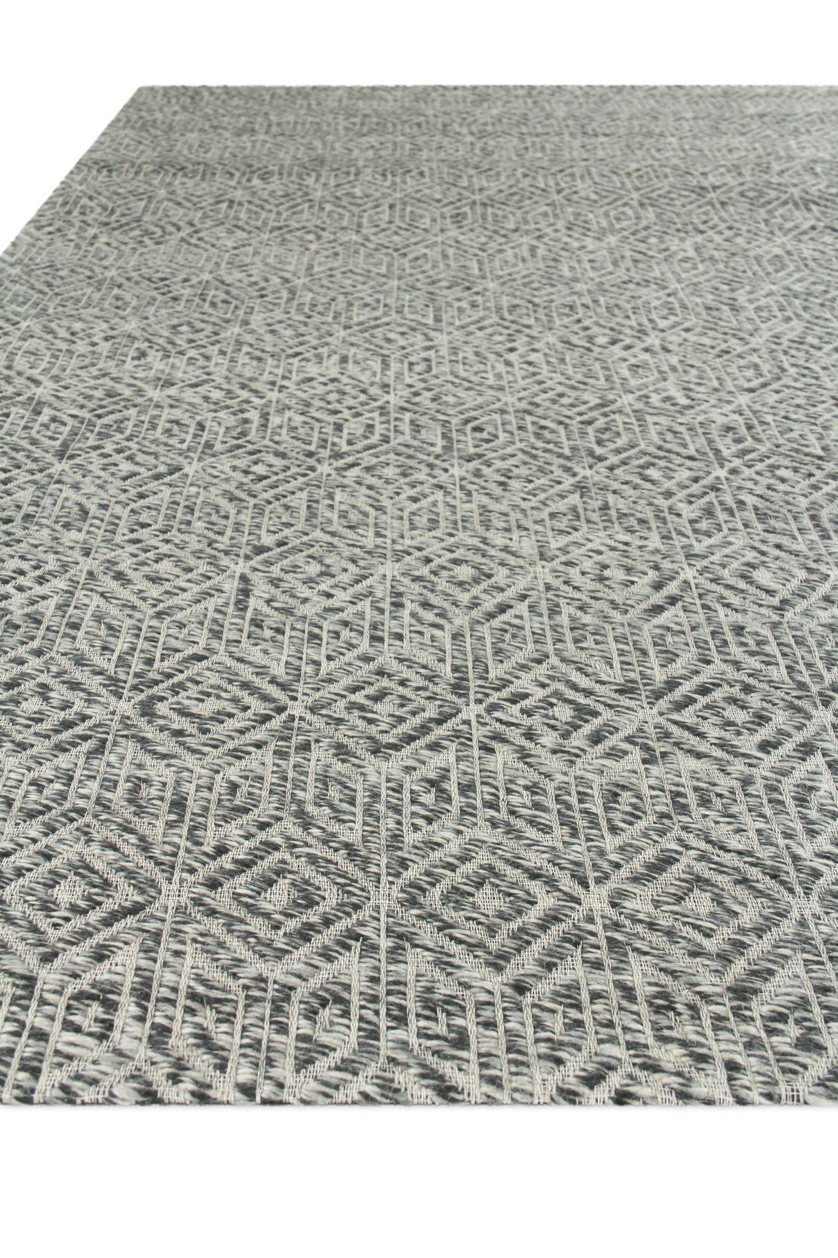 Exquisite Rugs Woven Earth Flatweave New Zealand Wool in 3433 Charcoal 6' x 9' Area Rug