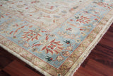Exquisite Rugs Antique Weave Serapi Hand Knotted New Zealand Wool in 3447 Ivory/Light Blue 8' x 10' Area Rug