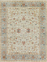 Exquisite Rugs Antique Weave Serapi Hand Knotted New Zealand Wool in 3447 Ivory/Light Blue 8' x 10' Area Rug