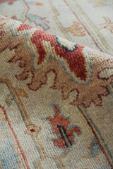 Exquisite Rugs Antique Weave Serapi Hand Knotted New Zealand Wool in 3447 Ivory/Light Blue 9' x 12' Area Rug