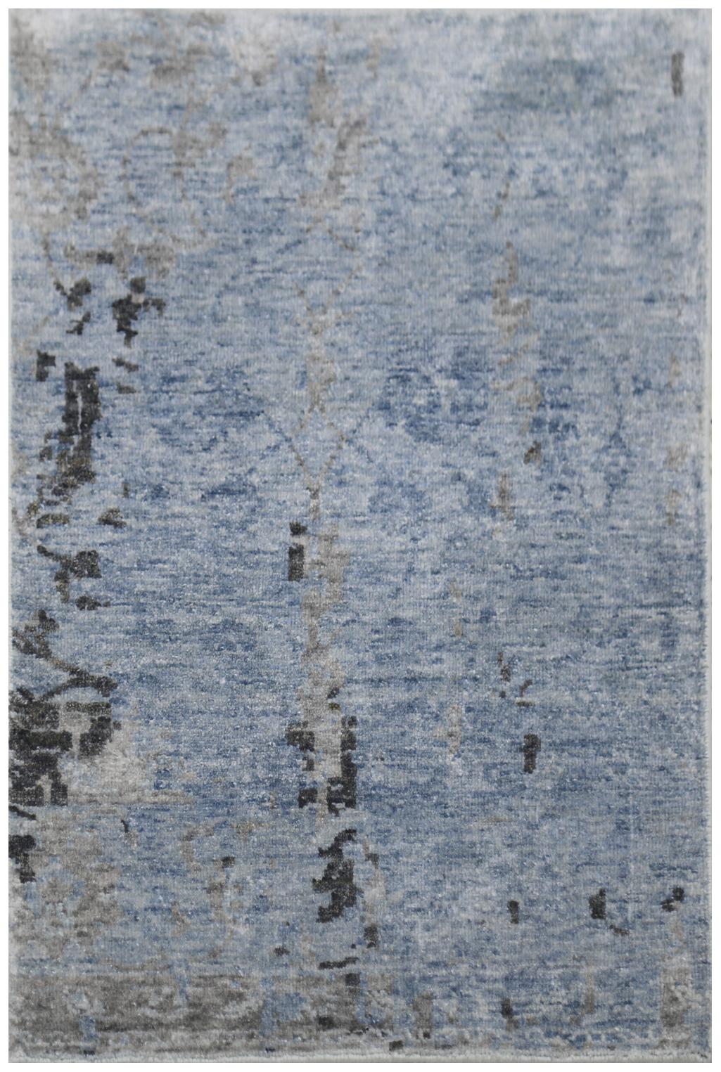 Exquisite Rugs Beverly Hand Knotted Wool/Bamboo Silk in 3448 Gray 6' x 9' Area Rug