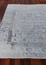 Exquisite Rugs Beverly Hand Knotted Wool/Bamboo Silk in 3448 Gray 6' x 9' Area Rug