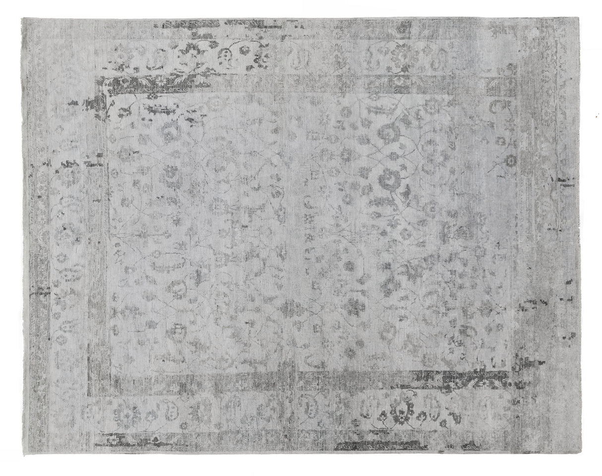 Exquisite Rugs Beverly Hand Knotted Wool/Bamboo Silk in 3448 Gray 6' x 9' Area Rug