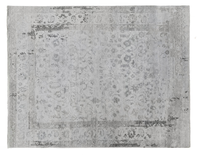 Exquisite Rugs Beverly Hand Knotted Wool/Bamboo Silk in 3448 Gray 6' x 9' Area Rug