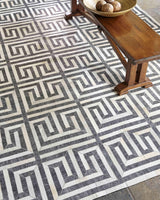 Exquisite Rugs Berlin Hand Tufted Leather/Viscose in 3455 Charcoal/Ivory 8' x 11' Area Rug