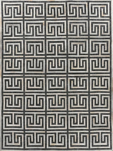 Exquisite Rugs Berlin Hand Tufted Leather/Viscose in 3455 Charcoal/Ivory 9.5' x 13.5' Area Rug