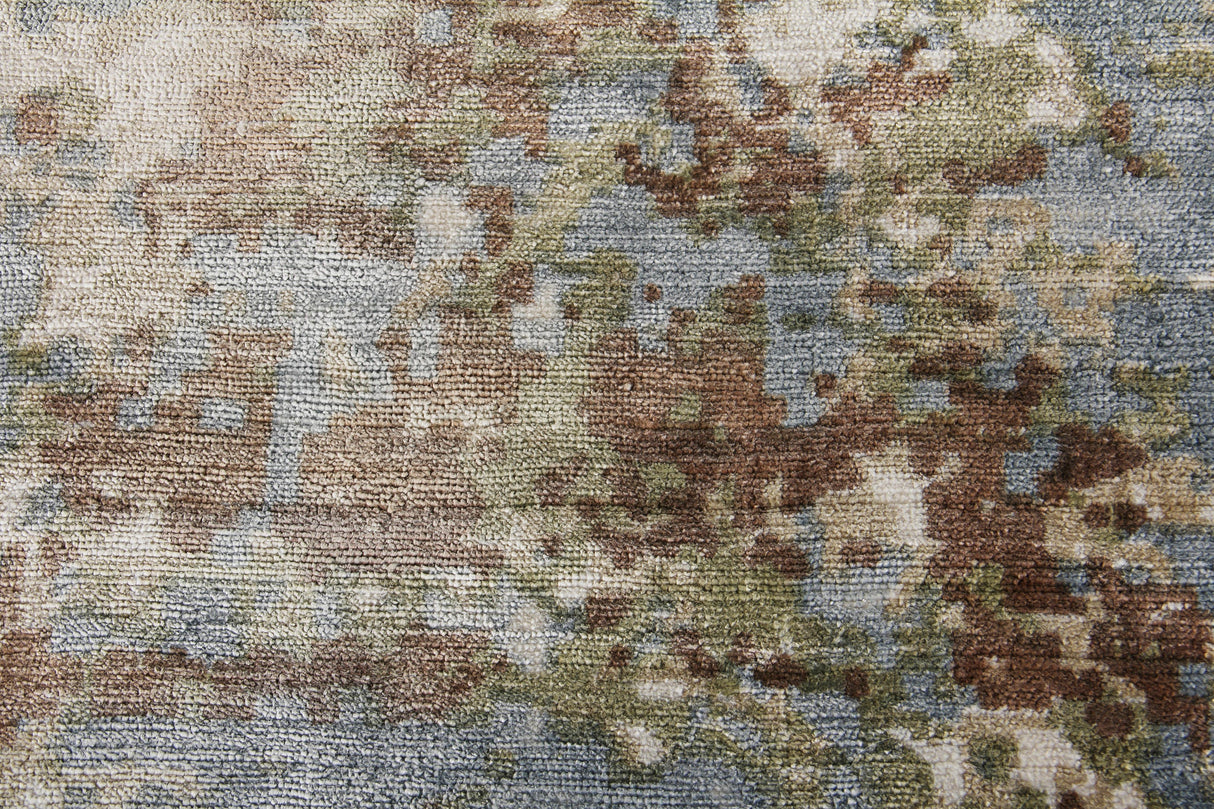 Exquisite Rugs Koda Hand Loomed Bamboo Silk in 3462 Brown/Ivory 8' x 10' Area Rug