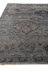 Exquisite Rugs Antique Weave Bamboo Hand Knotted Bamboo Silk in 3483 Blue/Gray 12' x 15' Area Rug