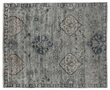Exquisite Rugs Antique Weave Bamboo Hand Knotted Bamboo Silk in 3483 Blue/Gray 8' x 10' Area Rug