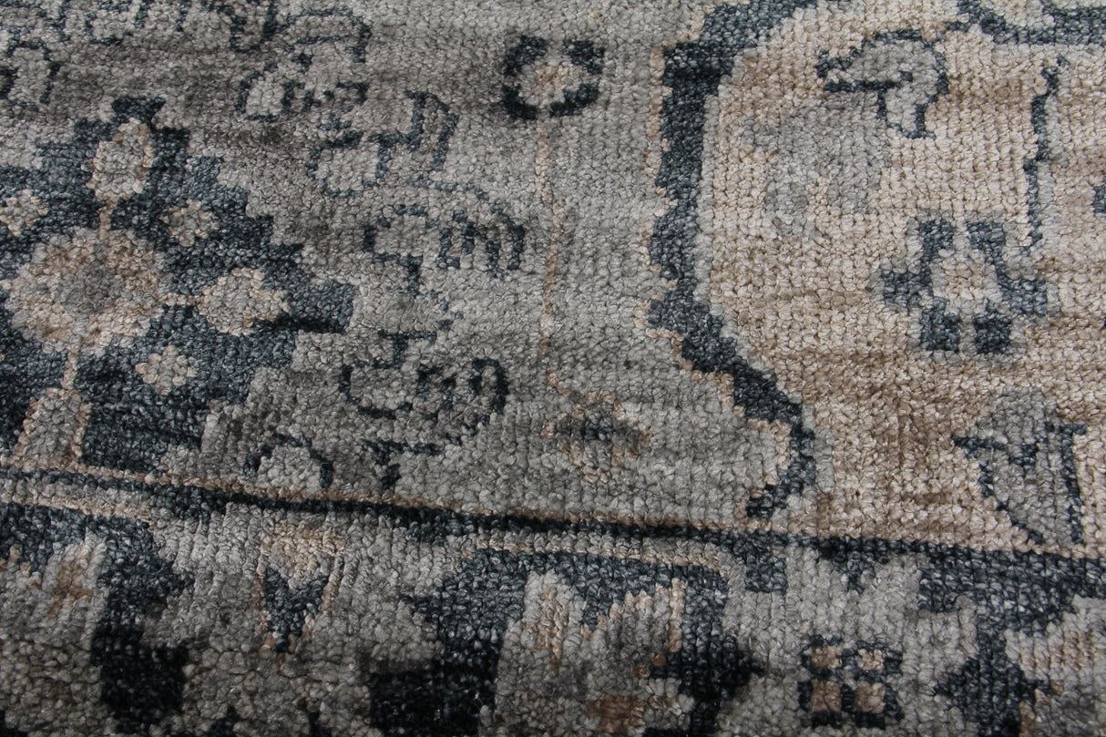 Exquisite Rugs Antique Weave Bamboo Hand Knotted Bamboo Silk in 3483 Blue/Gray 8' x 10' Area Rug
