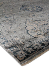 Exquisite Rugs Antique Weave Bamboo Hand Knotted Bamboo Silk in 3483 Blue/Gray 8' x 10' Area Rug