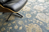 Exquisite Rugs Museum Hand-knotted Bamboo Silk 3496 Medium Blue 5' x 13' Area Rug