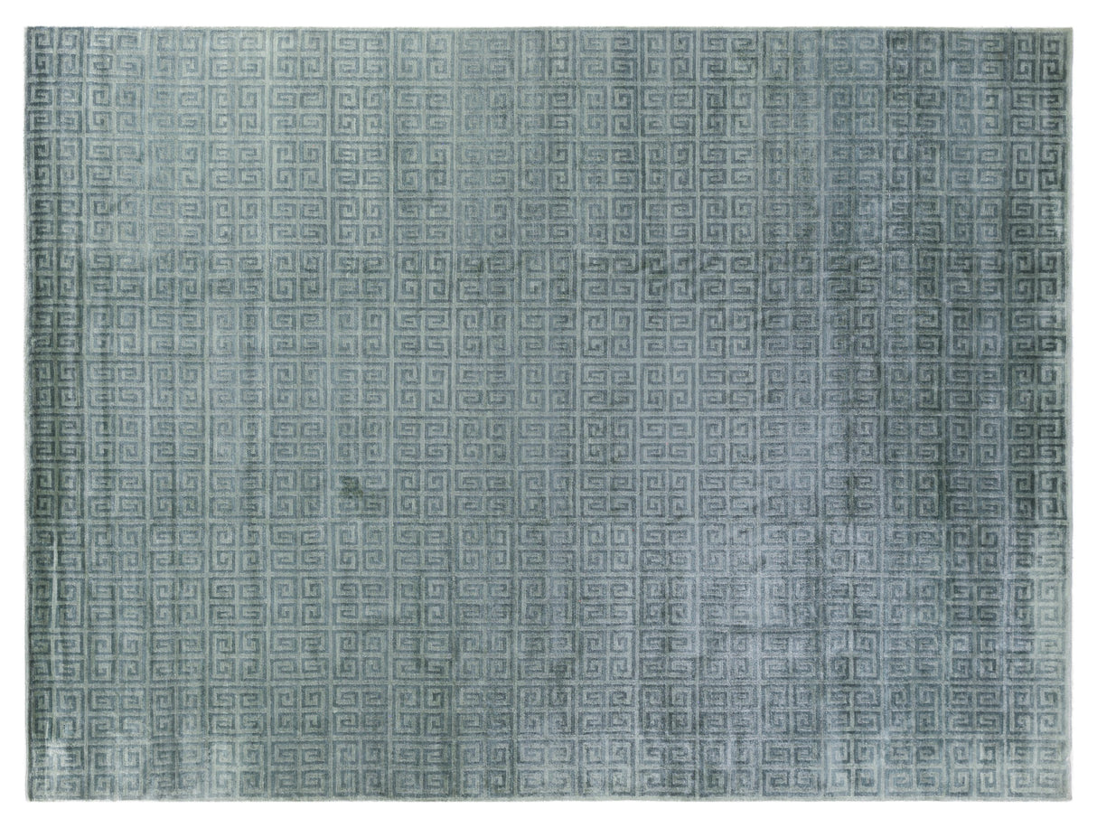 Exquisite Rugs Metro Velvet Hand Knotted Wool/Viscose in 3569 Light Blue 12' x 15' Area Rug
