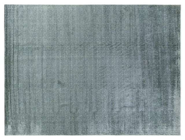 Exquisite Rugs Metro Velvet Hand Knotted Wool/Viscose in 3569 Light Blue 12' x 15' Area Rug