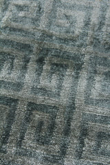 Exquisite Rugs Metro Velvet Hand Knotted Wool/Viscose in 3569 Light Blue 12' x 15' Area Rug