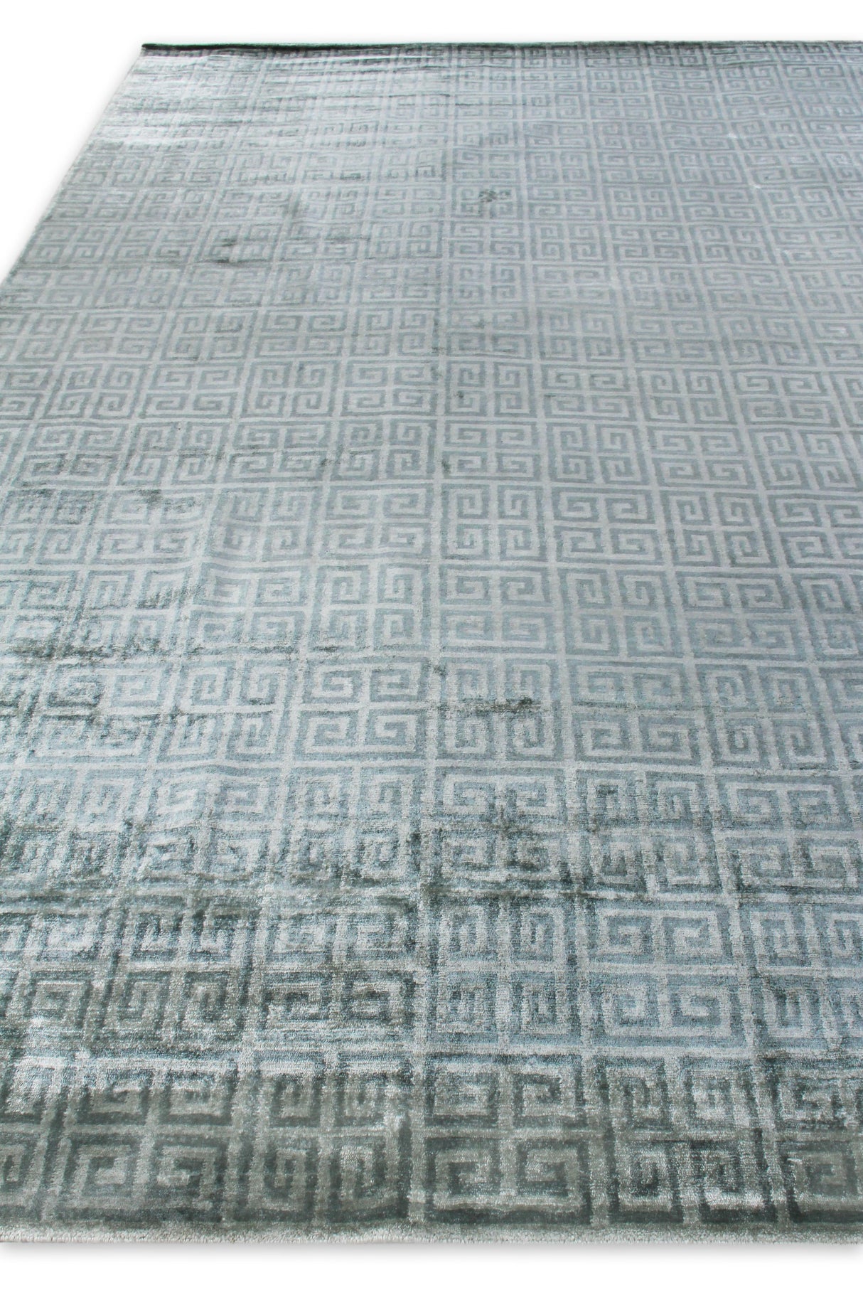 Exquisite Rugs Metro Velvet Hand Knotted Wool/Viscose in 3569 Light Blue 12' x 15' Area Rug
