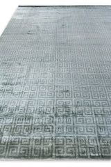 Exquisite Rugs Metro Velvet Hand Knotted Wool/Viscose in 3569 Light Blue 12' x 15' Area Rug