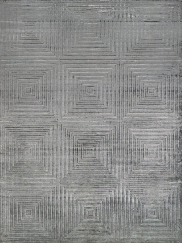 Exquisite Rugs Dove Embossed Hand Loomed Viscose in 3572 Aqua 8' x 10' Area Rug