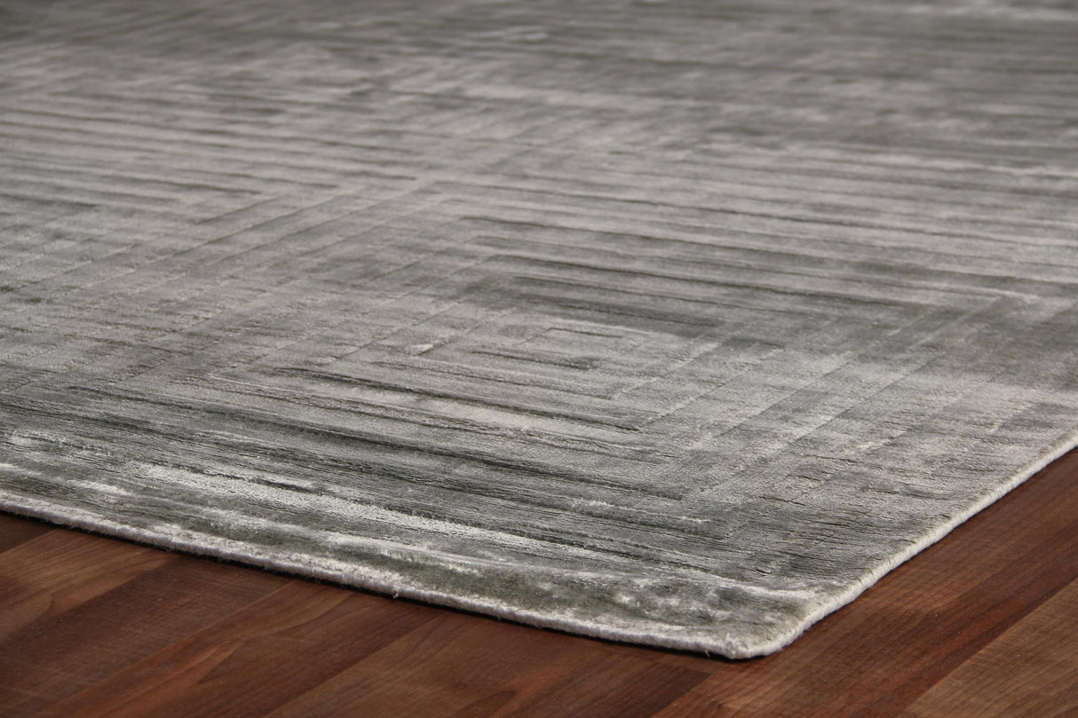 Exquisite Rugs Dove Embossed Hand Loomed Viscose in 3572 Aqua 8' x 10' Area Rug