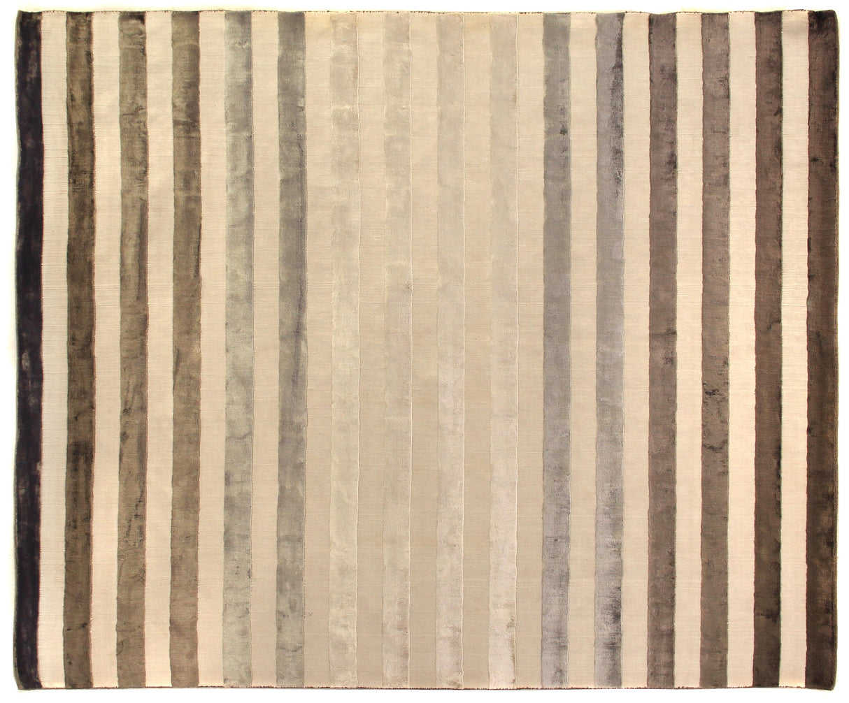 Exquisite Rugs Rugby Hand Loomed Viscose in 3609 Brown 10' x 14' Area Rug