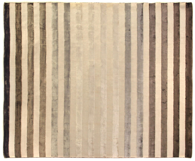 Exquisite Rugs Rugby Hand Loomed Viscose in 3609 Brown 10' x 14' Area Rug