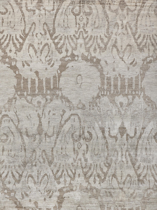 Exquisite Rugs Antique'd Silk Hand Knotted Bamboo Silk in 3631 Beige/Light Brown 8' x 10' Area Rug