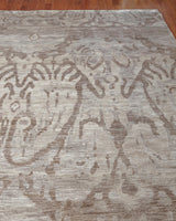 Exquisite Rugs Antique'd Silk Hand Knotted Bamboo Silk in 3631 Beige/Light Brown 8' x 10' Area Rug
