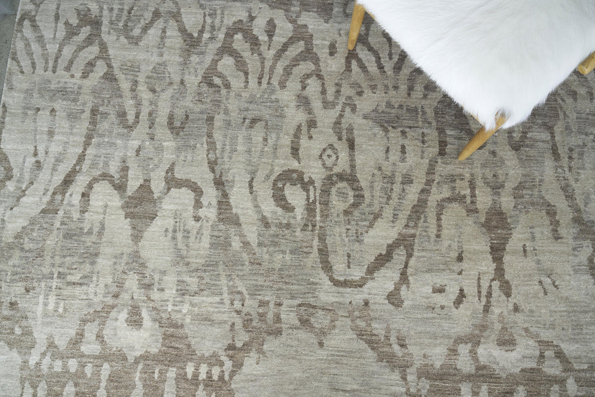 Exquisite Rugs Antique'd Silk Hand Knotted Bamboo Silk in 3631 Beige/Light Brown 8' x 10' Area Rug