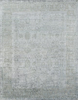 Exquisite Rugs Antique'd Silk Hand Knotted Bamboo Silk in 3632 Green/Aqua 8' x 10' Area Rug