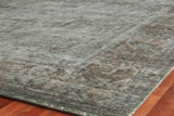 Exquisite Rugs Antique'd Silk Hand Knotted Bamboo Silk in 3632 Green/Aqua 8' x 10' Area Rug