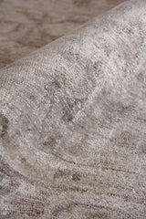 Exquisite Rugs Antique'd Silk Hand Knotted Bamboo Silk in 3707 Taupe 10' x 14' Area Rug