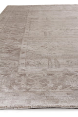 Exquisite Rugs Antique'd Silk Hand Knotted Bamboo Silk in 3707 Taupe 6' x 9' Area Rug