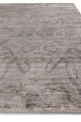 Exquisite Rugs Antique'd Silk Hand Knotted Bamboo Silk in 3708 Taupe 12' x 15' Area Rug