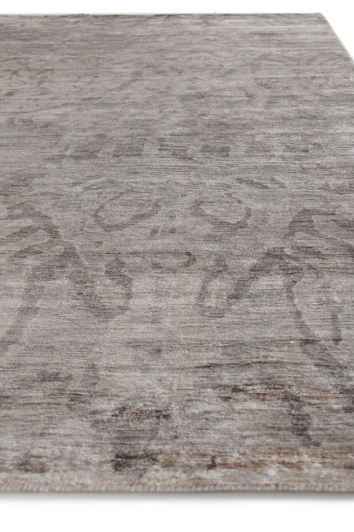 Exquisite Rugs Antique'd Silk Hand Knotted Bamboo Silk in 3708 Taupe 9' x 12' Area Rug