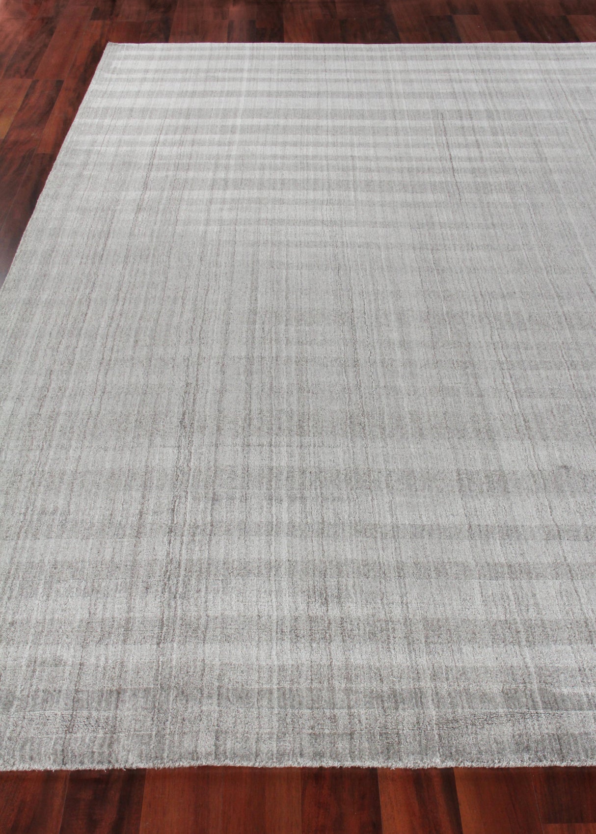 Exquisite Rugs Robin Stripe Hand-loomed Bamboo Silk/Wool 3785 Gray 3' x 2' Area Rug