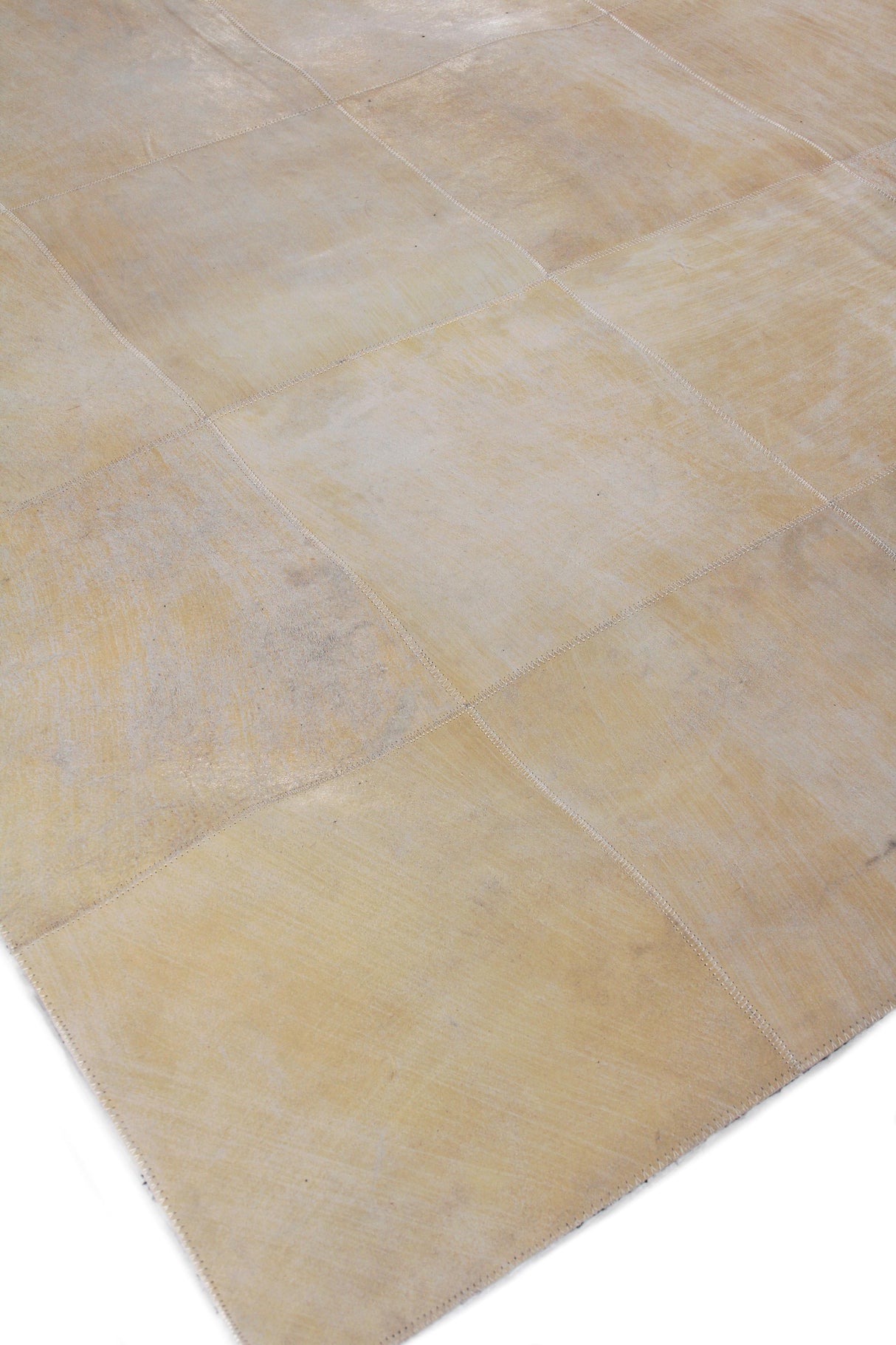 Exquisite Rugs Distressed Suede Handmade Leather Suede in 3823 Soft Gold 8' x 11' Area Rug