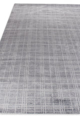 Exquisite Rugs Fairbanks Hand Loomed Bamboo Silk in 3833 Gray/White 10' x 14' Area Rug